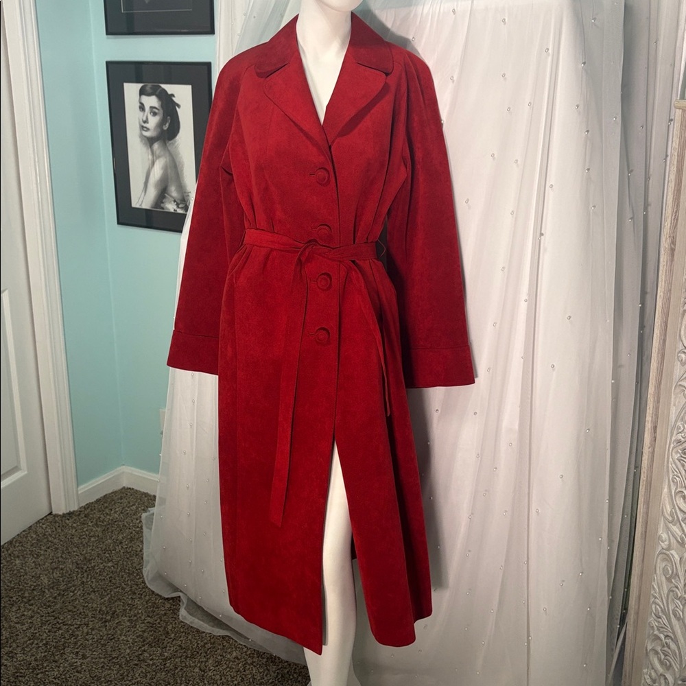 Vtg 60s/70s custom tailored belted trench coat